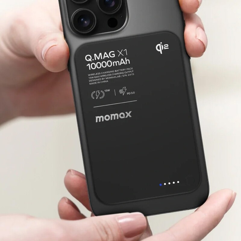 Універсальна мобільна батарея Momax Q.Mag X1 10000mAh 20W Black (IP136Q2D)
