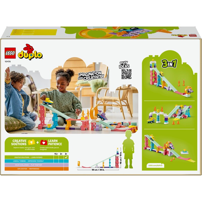 Конструктор LEGO Duplo Town 3 в 1 Цікаві гірки та трампліни з автомобілями (10478)