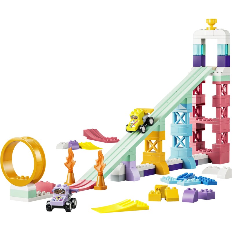Конструктор LEGO Duplo Town 3 в 1 Цікаві гірки та трампліни з автомобілями (10478)