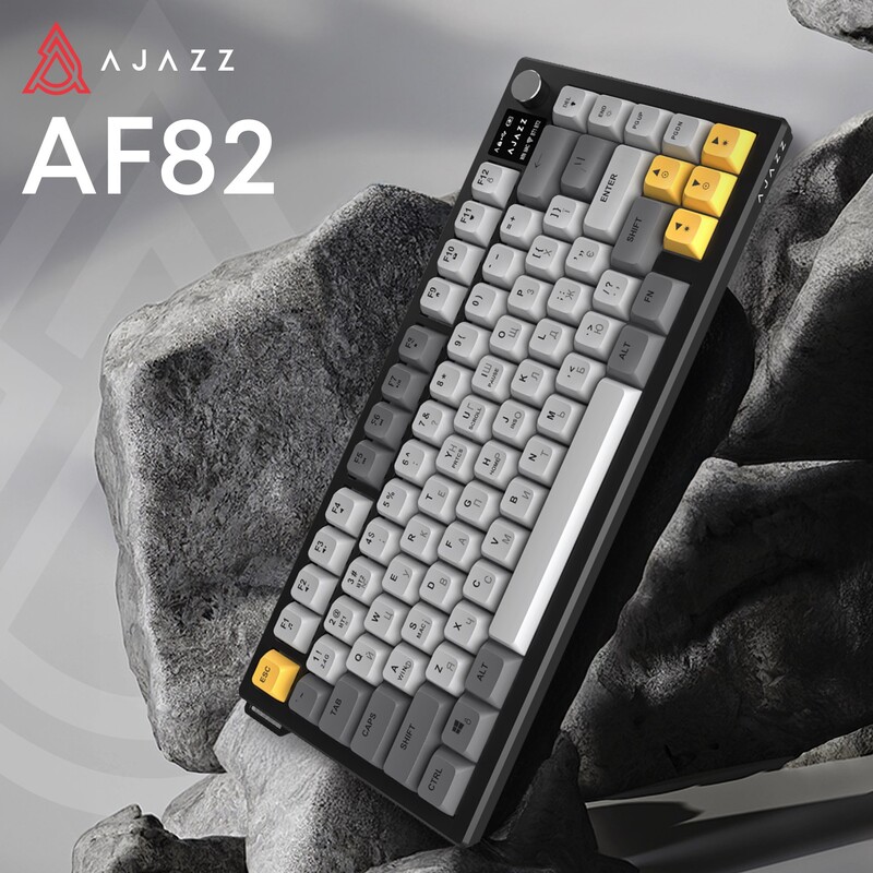 Клавіатура бездротова Ajazz AF82 Black/Gray/Yellow (AF82-BGY)