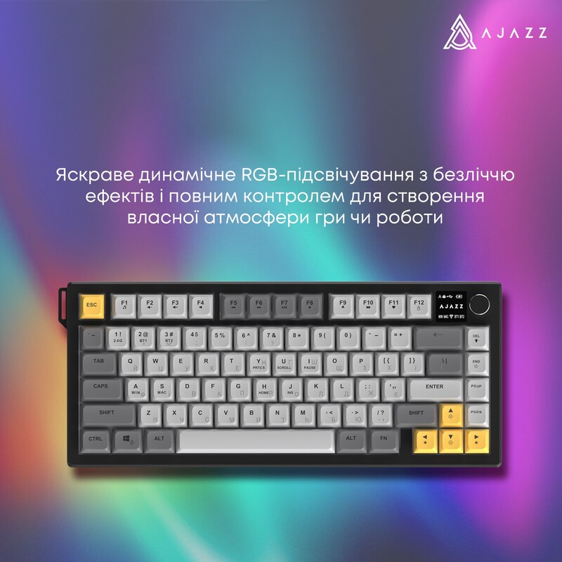 Клавіатура бездротова Ajazz AF82 Blue/White (AF82-BW)