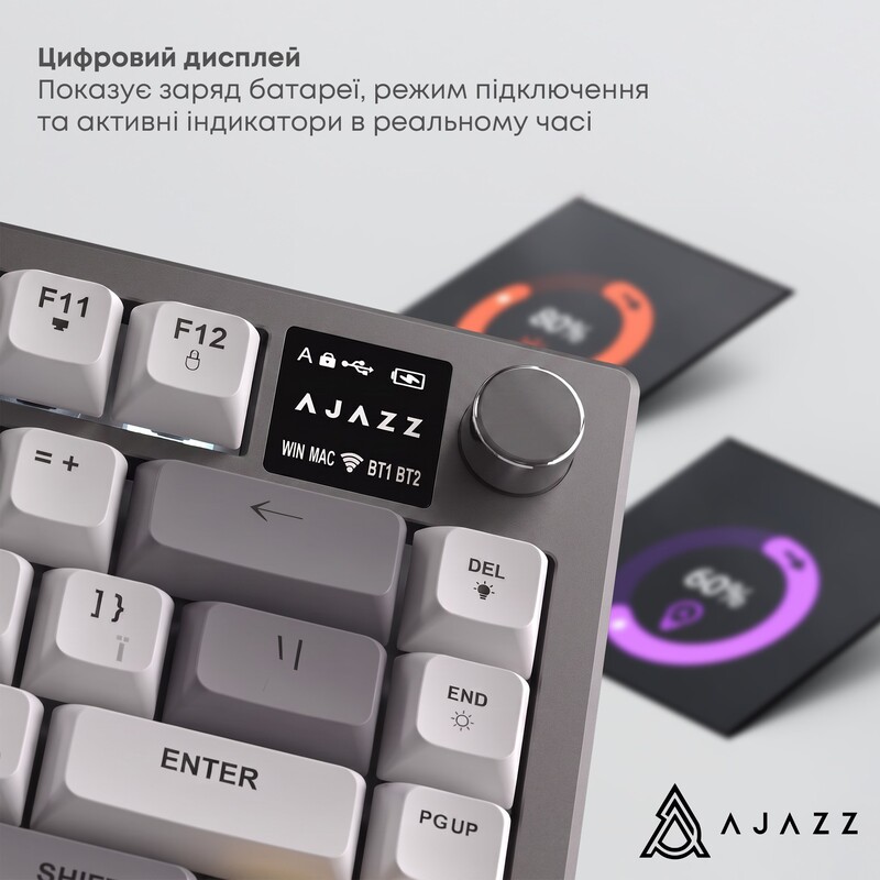 Клавіатура бездротова Ajazz AF82 Blue/White (AF82-BW)