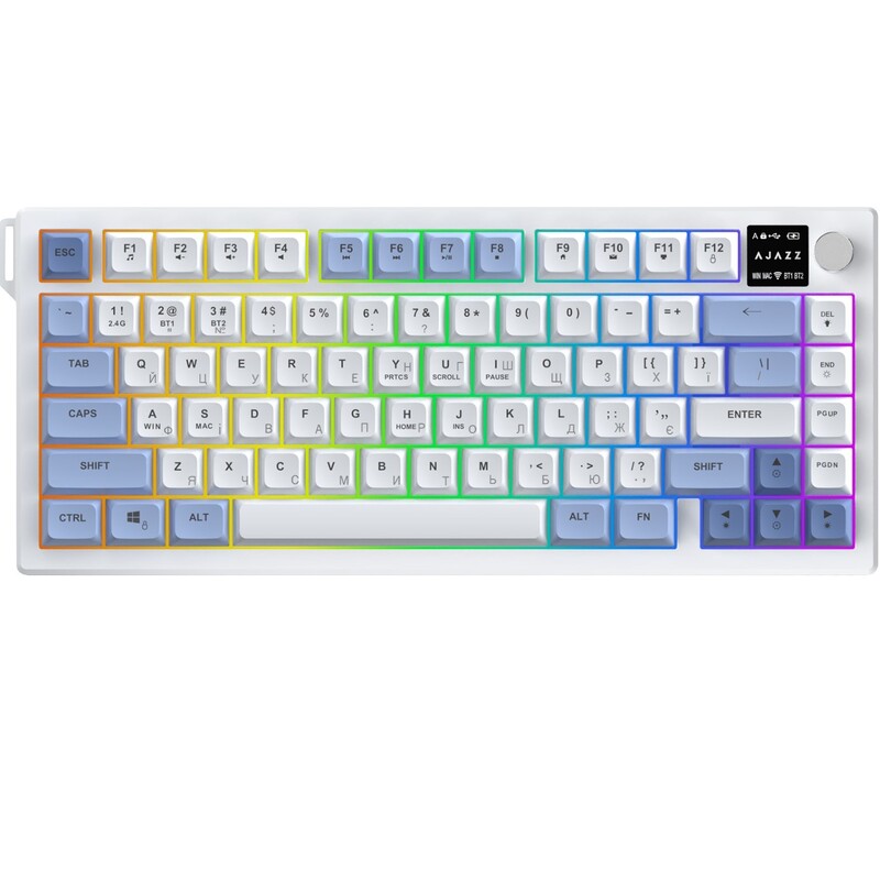 Клавіатура бездротова Ajazz AF82 Blue/White (AF82-BW)