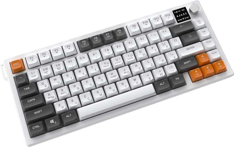 Клавіатура бездротова Ajazz AF82 Gray/White/Orange (AF82-GWO)