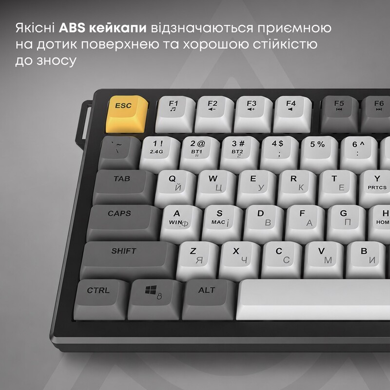 Клавіатура бездротова Ajazz AF82 Gray/White/Orange (AF82-GWO)