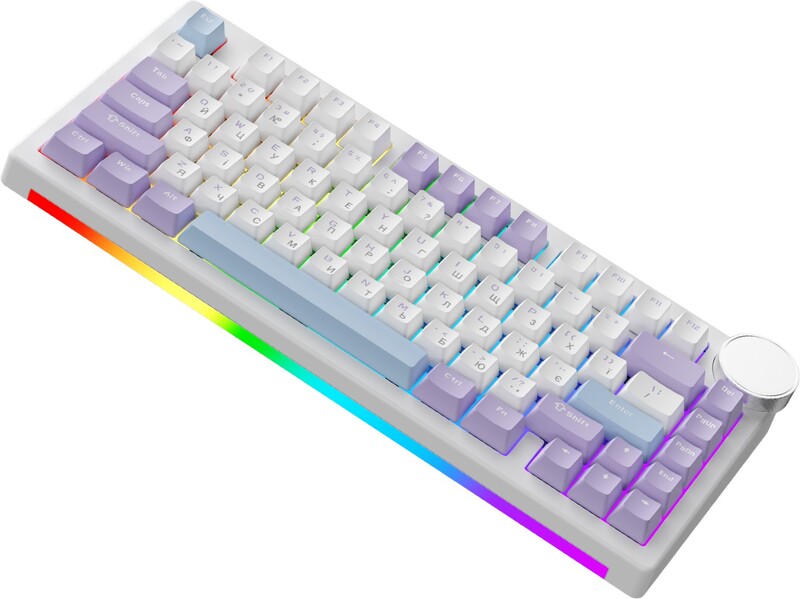 Клавіатура бездротова Ajazz AK820 V2 Coconut Flake Switch Purple/White/Blue (AK820-V2-CF-PWB)