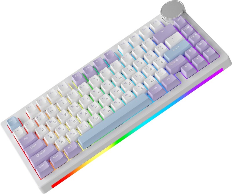 Клавіатура бездротова Ajazz AK820 V2 Coconut Flake Switch Purple/White/Blue (AK820-V2-CF-PWB)