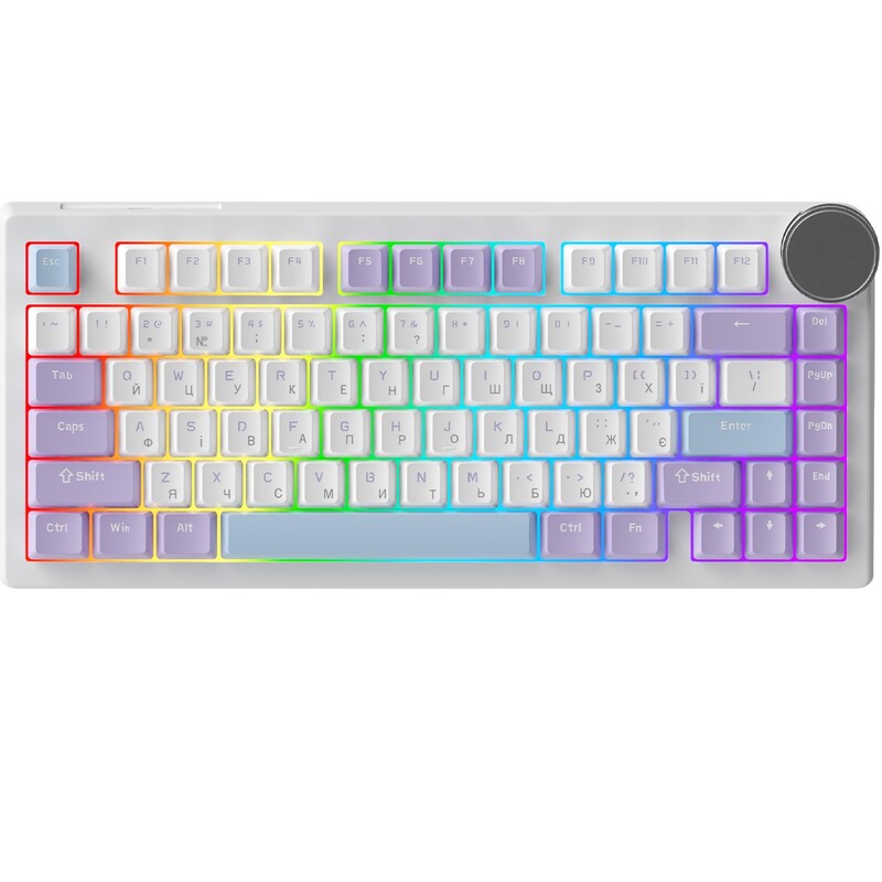 Клавіатура бездротова Ajazz AK820 V2 Coconut Flake Switch Purple/White/Blue (AK820-V2-CF-PWB)