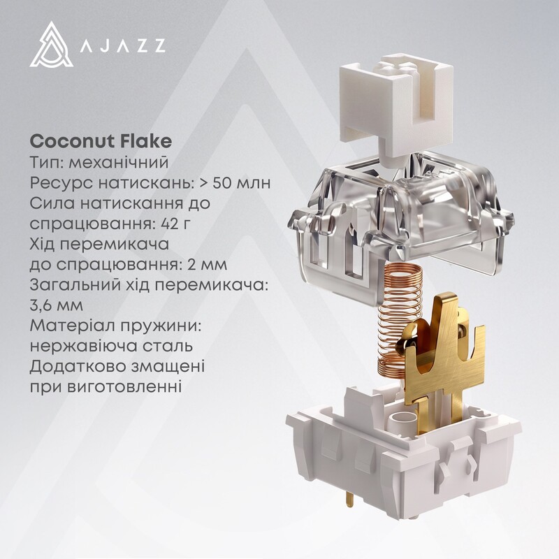 Клавіатура бездротова Ajazz AK820 V2 Coconut Flake Switch Purple/White/Blue (AK820-V2-CF-PWB)