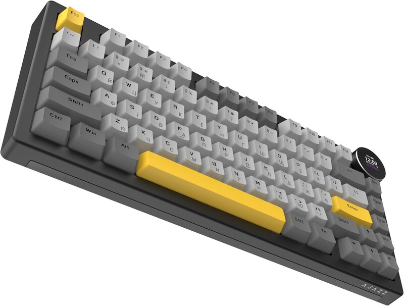 Клавіатура бездротова Ajazz AK820 V2 White Peach Switch Black/Gray/Yellow (AK820-V2-WP-BGY)