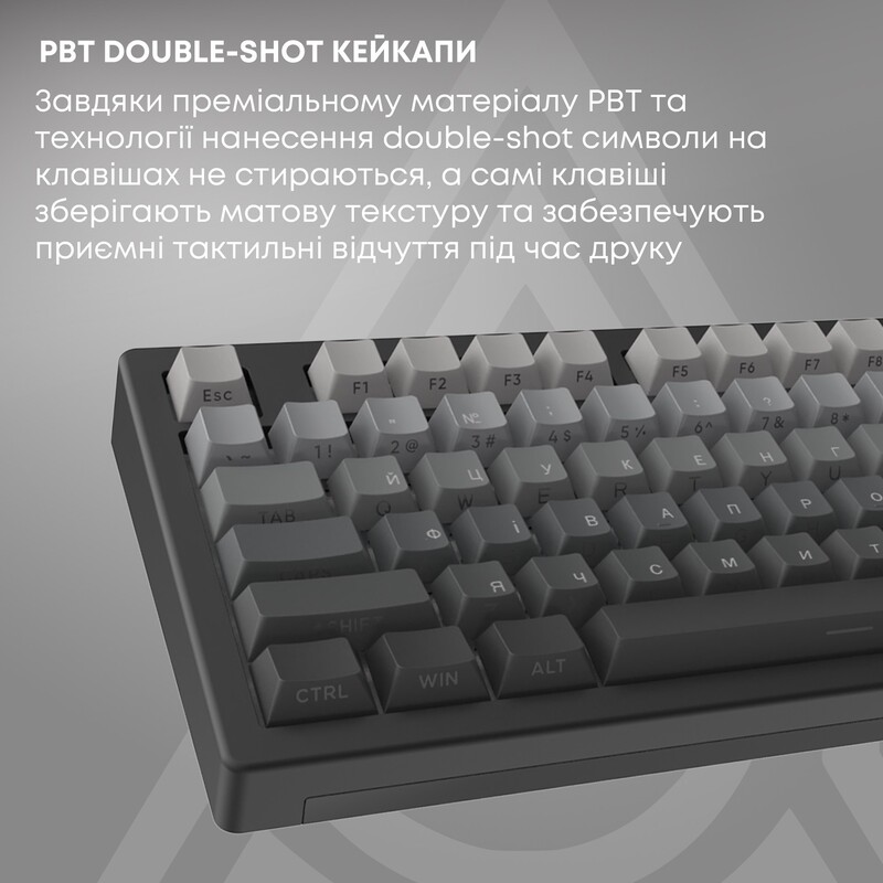 Клавіатура бездротова Ajazz AK820 V2 White Peach Switch Black/Gray/Yellow (AK820-V2-WP-BGY)