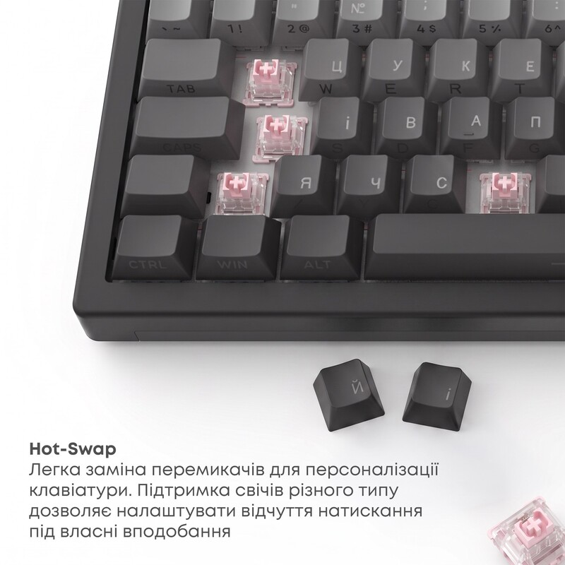 Клавіатура бездротова Ajazz AK820 V2 White Peach Switch Purple/White/Blue (AK820-V2-WP-PWB)
