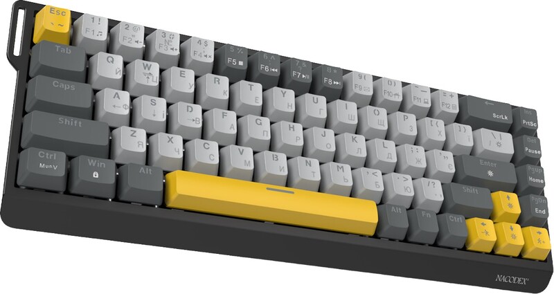 Клавиатура Ajazz NK68 V2 Red Switch Black/Grey/Yellow (NK68-V2-R-BGY)