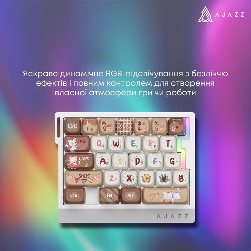 Клавіатура Ajazz AK029 Meow Magnetic Switch White (AK029-M-Y)