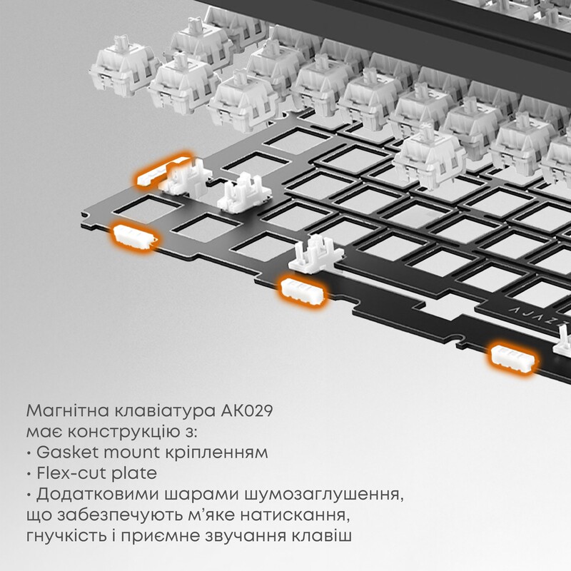 Клавіатура Ajazz AK029 Meow Magnetic Switch White (AK029-M-Y)