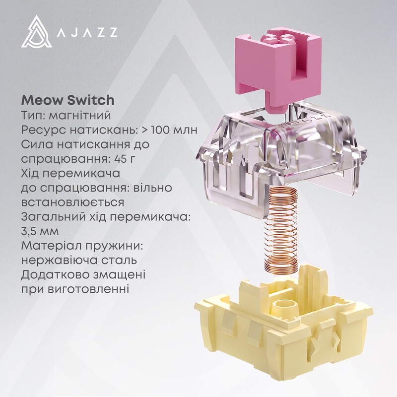 Клавіатура Ajazz AK029 Meow Magnetic Switch White (AK029-M-Y)