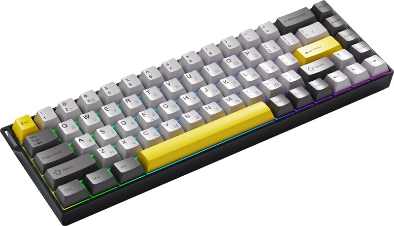 Клавіатура Ajazz AK680 V2 Ice Island Magnetic Switch Black/Gray/Yellow (AK680-V2-I-BGY)