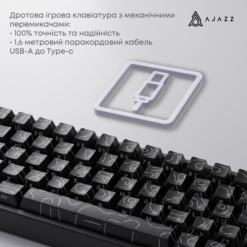 Клавіатура Ajazz AK680 V2 Ice Island Magnetic Switch Black/Gray/Yellow (AK680-V2-I-BGY)