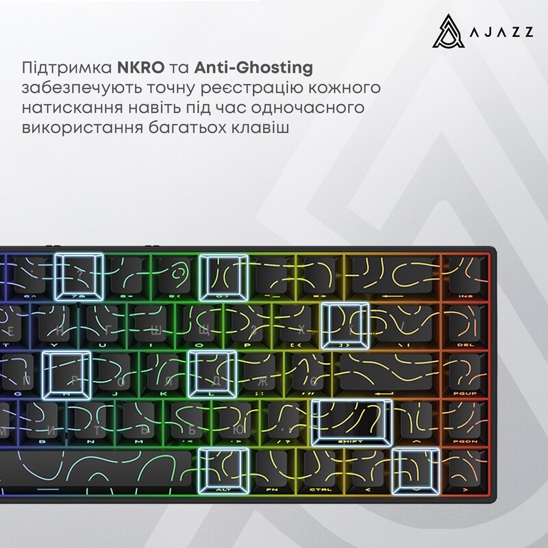 Клавіатура Ajazz AK680 V2 Ice Island Magnetic Switch Black/Gray/Yellow (AK680-V2-I-BGY)