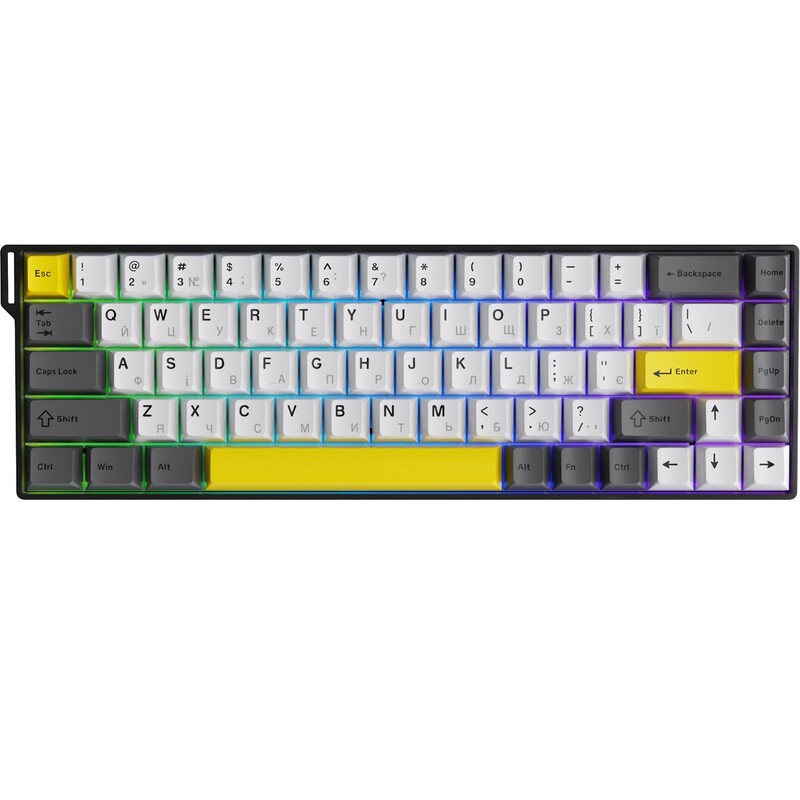 Клавіатура Ajazz AK680 V2 Ice Island Magnetic Switch Black/Gray/Yellow (AK680-V2-I-BGY)