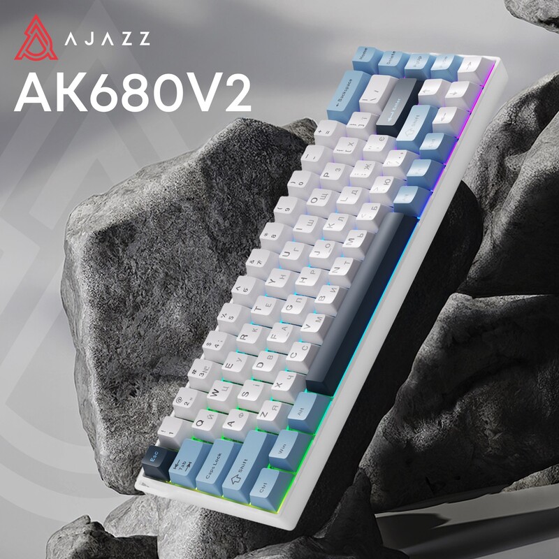 Клавіатура Ajazz AK680 V2 Ice Island Magnetic Switch Gray/Black (AK680-V2-I-GB)
