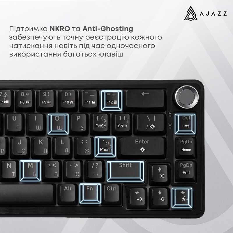 Клавіатура Ajazz AK690 Peach Mist Switch Black (AK690-PM-B)