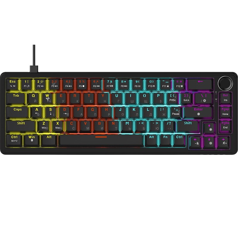 Клавіатура Ajazz AK690 Peach Mist Switch Black (AK690-PM-B)