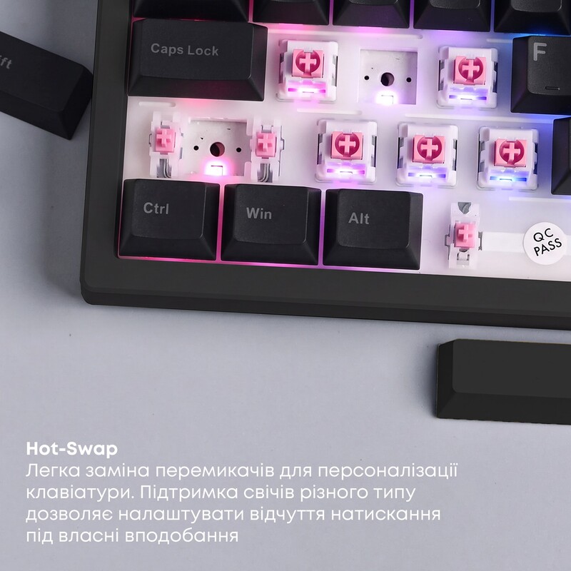 Клавіатура Ajazz AK690 Peach Mist Switch Black (AK690-PM-B)