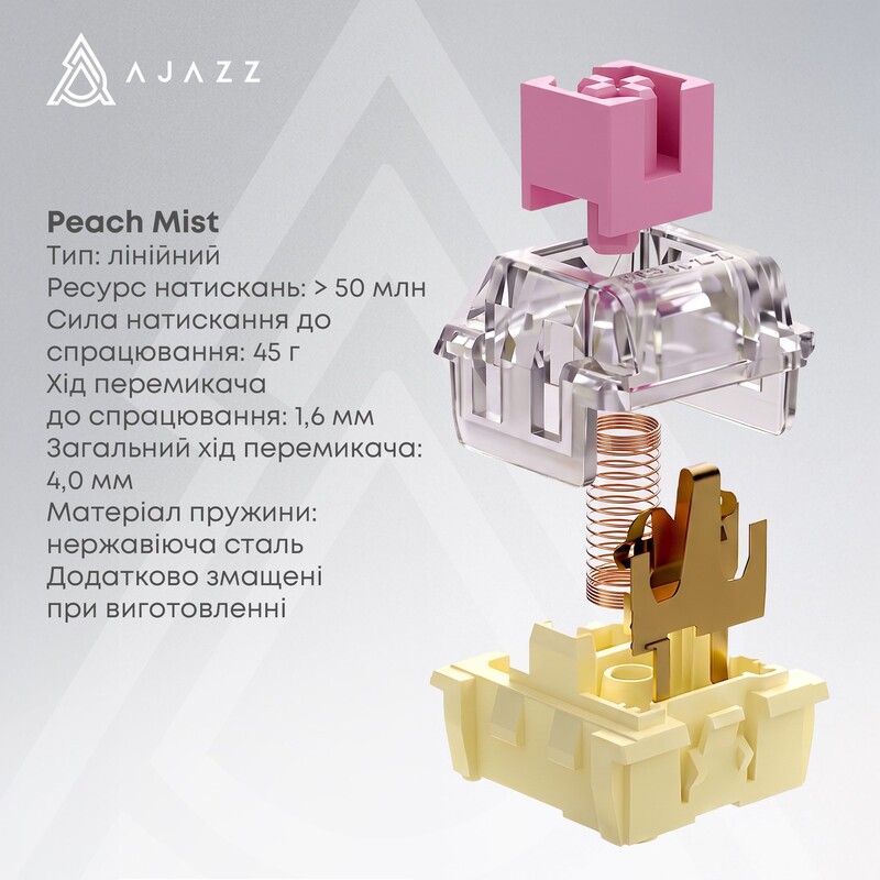 Клавіатура Ajazz AK690 Peach Mist Switch Black (AK690-PM-B)