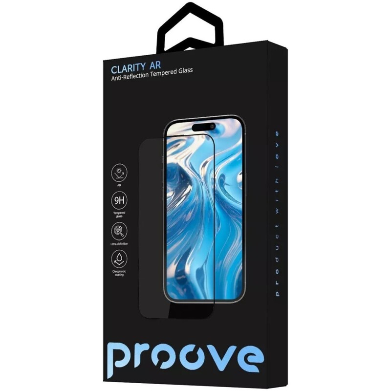 Защитное стекло Proove Clarity AR для iPhone 15 Pro Black (PGCARI15P001)