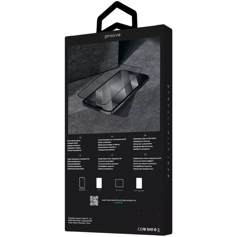 Защитное стекло Proove Premium для iPhone 13/13 Pro/14/16e/17e Black (PGPPMI140001)