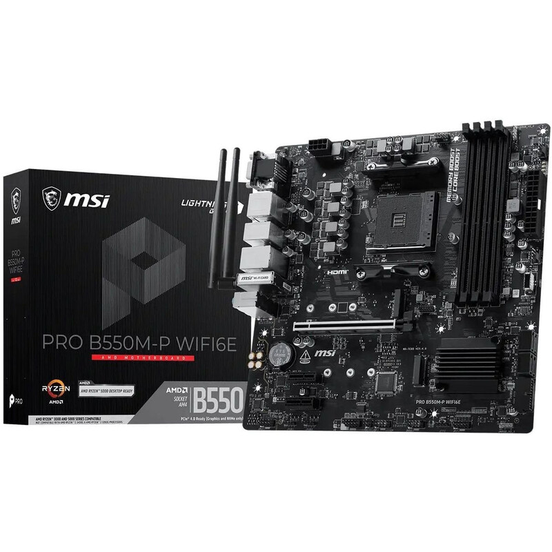 Материнська плата MSI Pro B550M-P WiFi6E Socket AM4