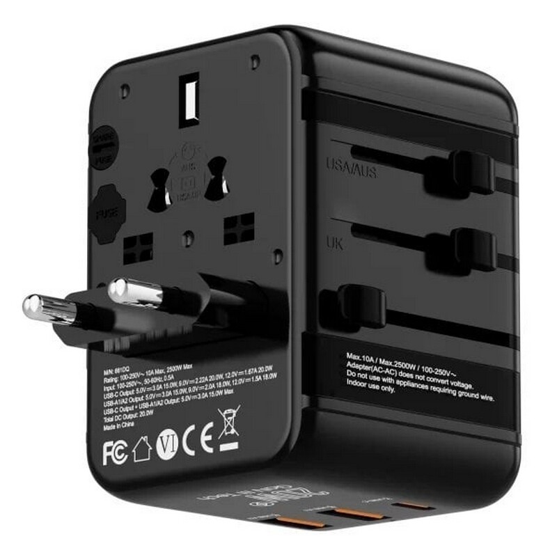 Універсальний адаптер Proove 1, 2xUSB-A, 1xUSB-C, чорний (TATL20310001)