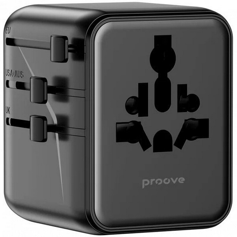 Универсальный адаптер Proove 1, 3A, 2xUSB-A, 1xUSB-C, чёрный (TATL25310001)