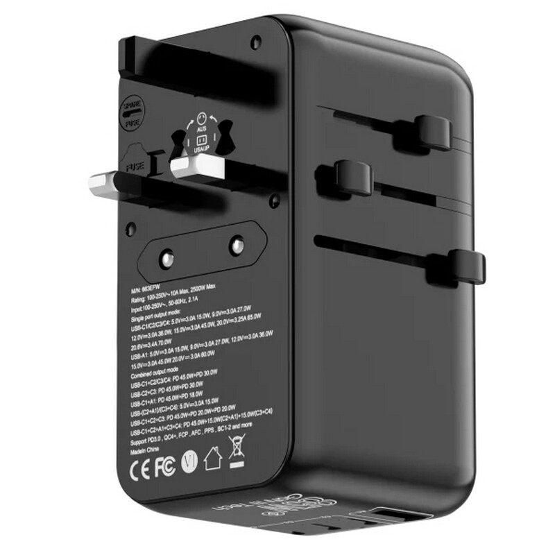 Универсальный адаптер Proove 1, 10A, 1xUSB-A, 4xUSB-C, чёрный (TATR85130001)