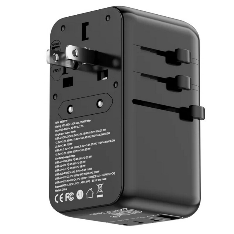 Универсальный адаптер Proove 1, 10A, 1xUSB-A, 4xUSB-C, чёрный (TATR85130001)