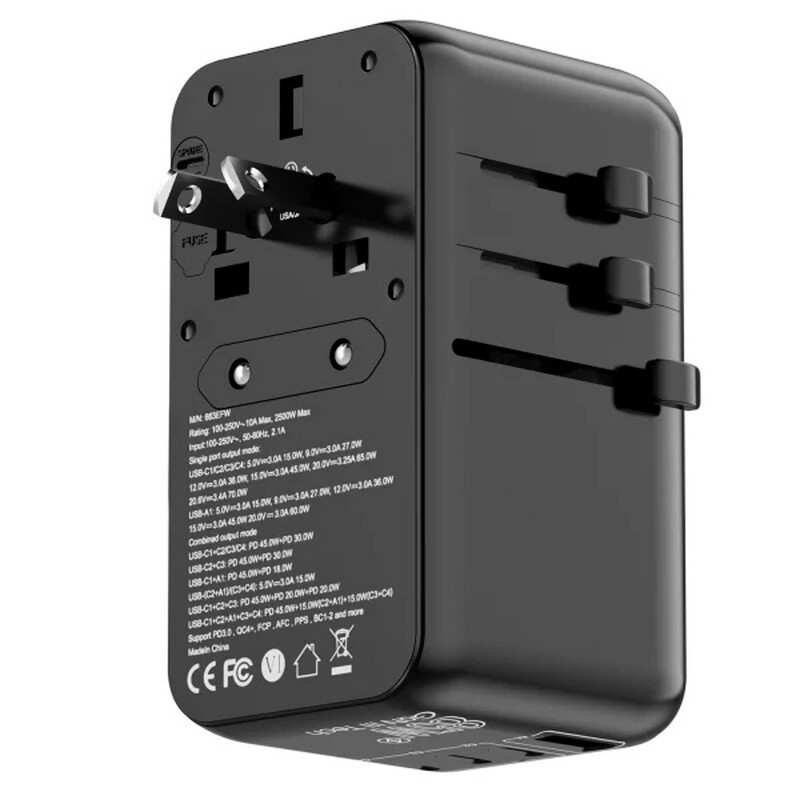 Универсальный адаптер Proove 1, 10A, 1xUSB-A, 4xUSB-C, чёрный (TATR85130001)