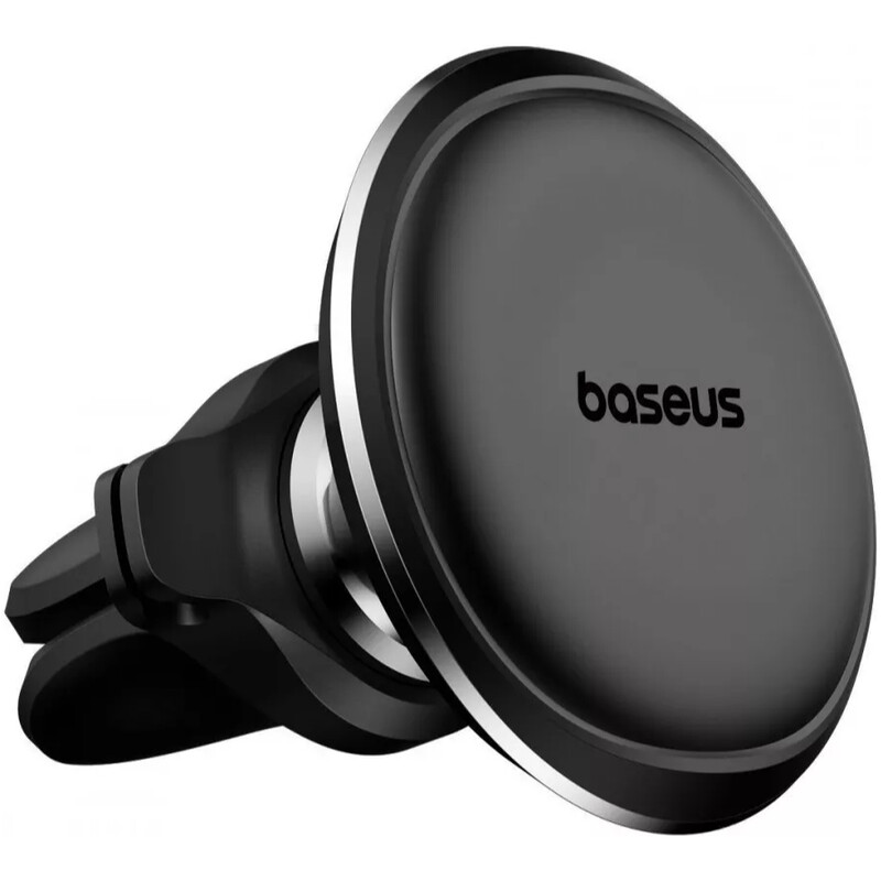 Держатель автомобильный для смартфона Baseus Magnetic Air Vent Car Mount Holder with Cable Clip Black (C40141201113-00)