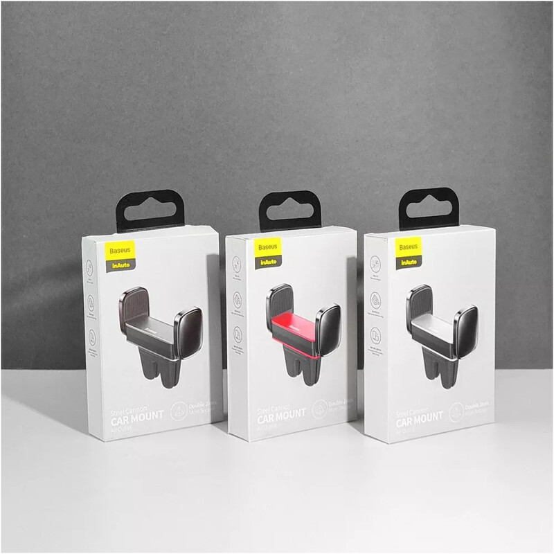 Держатель автомобильный для смартфона Baseus Steel Cannon Air Outlet Car Mount Black (SUGP-01)