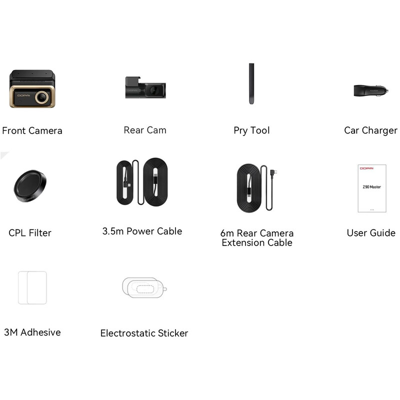 Відеореєстратор DDPai Dashcam Z90 + камера заднього виду (6934915205820)