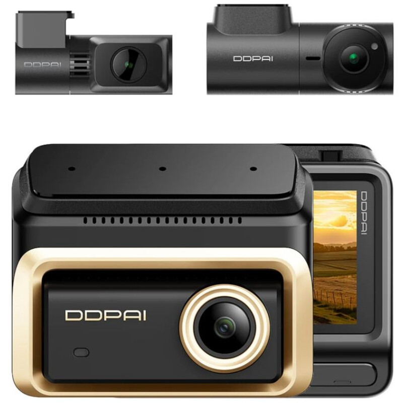 Відеореєстратор DDPai Dashcam Z90T + камера заднього виду + камера салону (6934915206919)