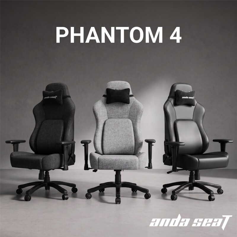 Крісло для геймерів Anda Seat Phantom 4 L Black Fabric (AD18YSD-72-B-F-B01)