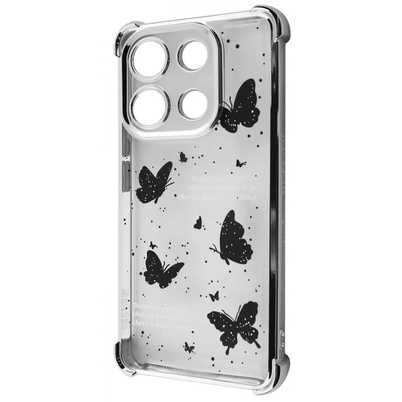 Чeхол-накладка Wave Winkie для Xiaomi Redmi Note 13 4G Silver Butterfly (2003000254471)