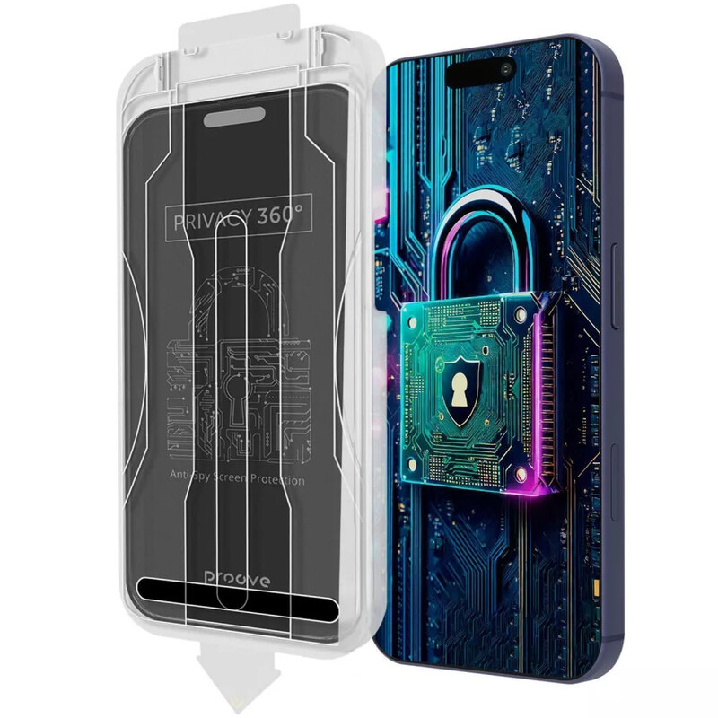 Защитное стекло Proove Privacy 360 Installation Box для iPhone 14 Pro Max/15 Plus/16 Plus Black (PG360I14PM01)