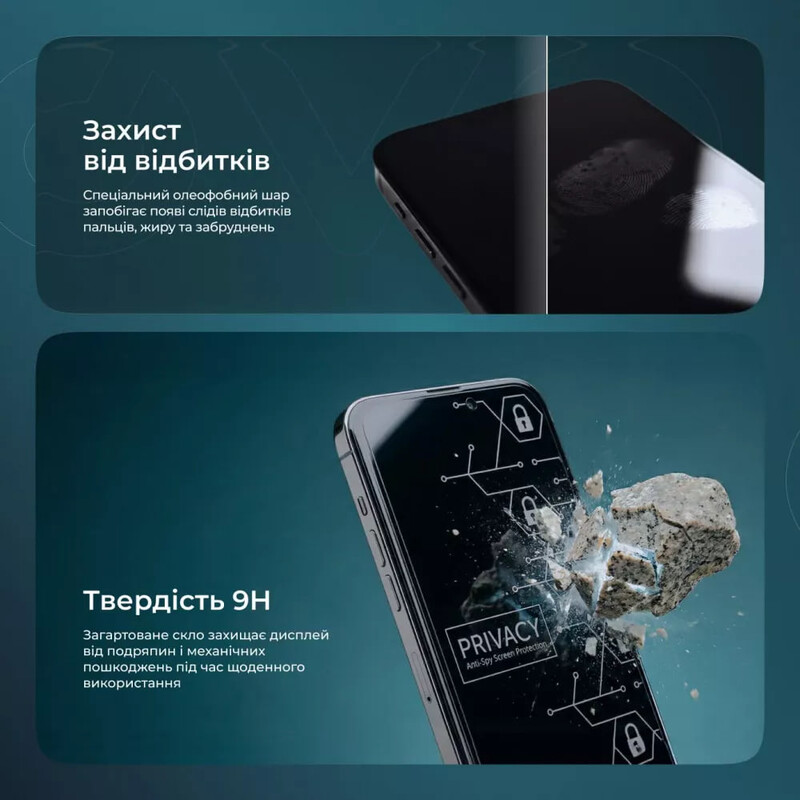 Захисне скло Proove Privacy для iPhone 12/12 Pro Black (PGPPRI12P001)