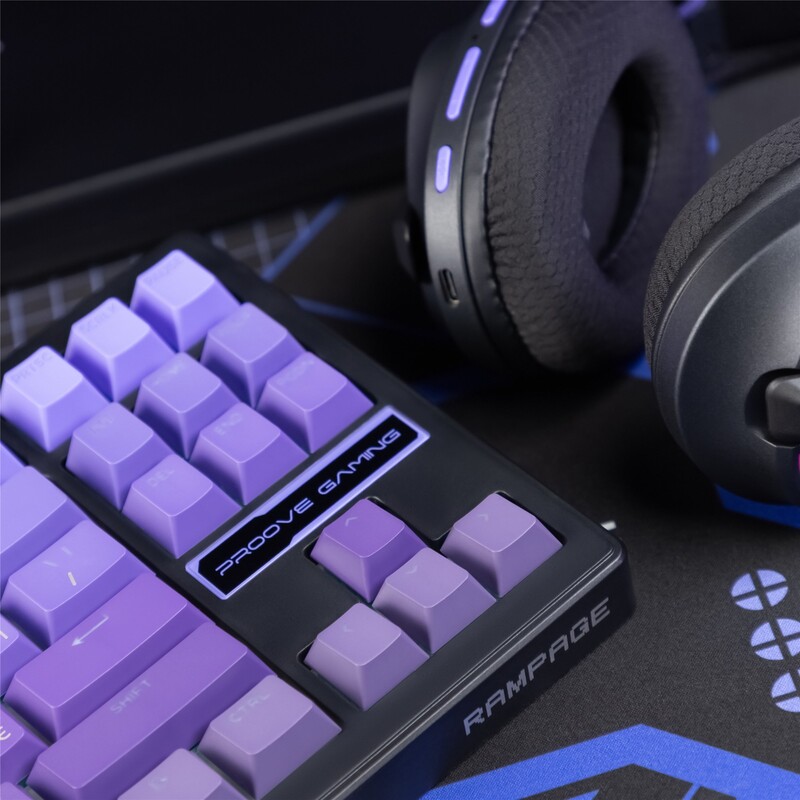 Клавіатура бездротова Proove Gaming Rampage Gradient Purple/Black