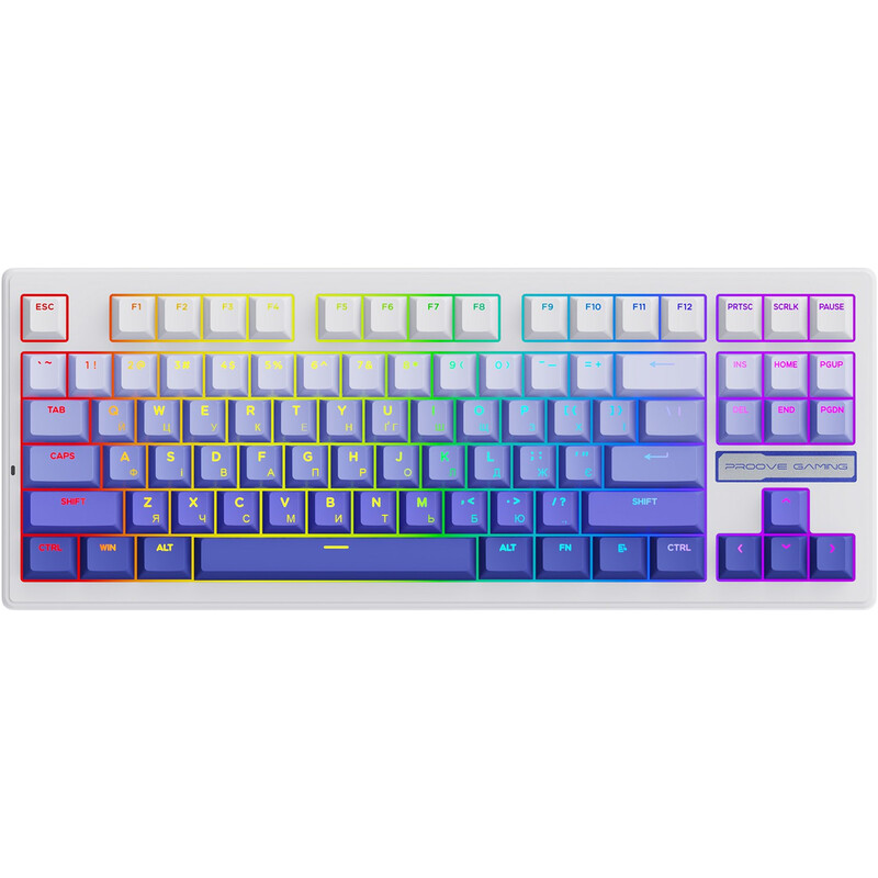 Клавіатура бездротова Proove Gaming Rampage Gradient Purple/White