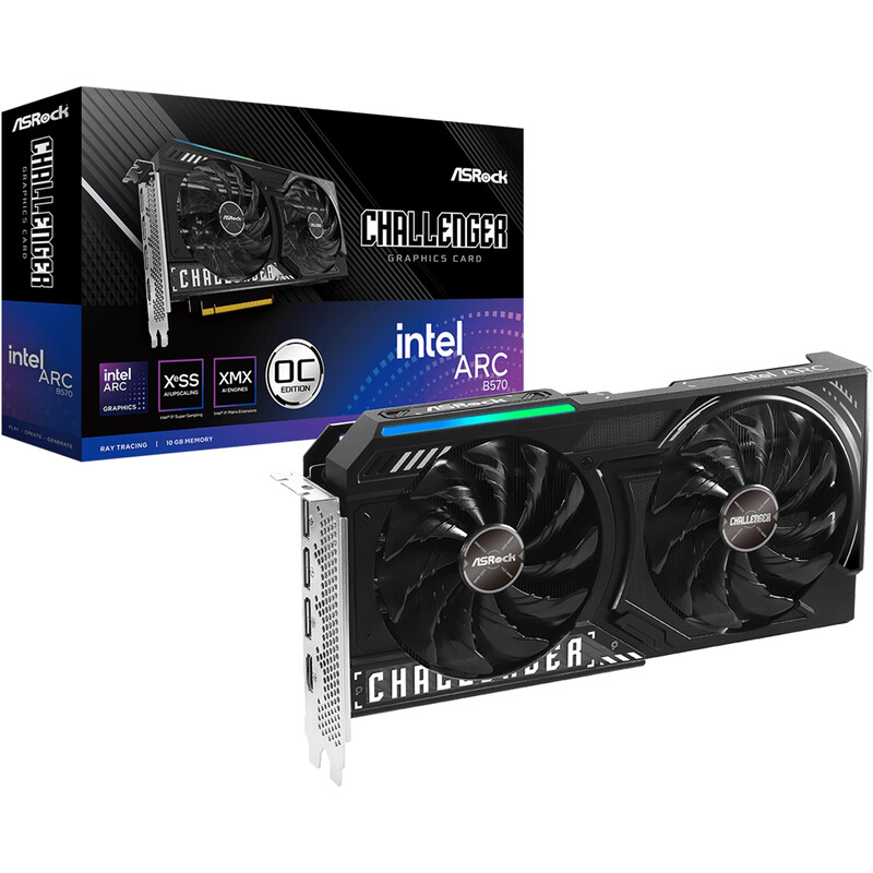 Видеокарта Intel Arc B570 10GB GDDR6 Challenger OC ASRock (B570 CL 10GO)