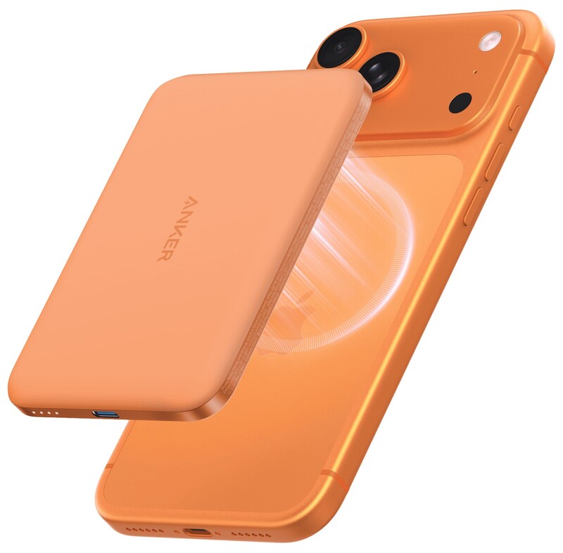 Універсальна мобільна батарея Anker Nano MagGo Slim 5000mAh 20W Orange (A1665HO1)
