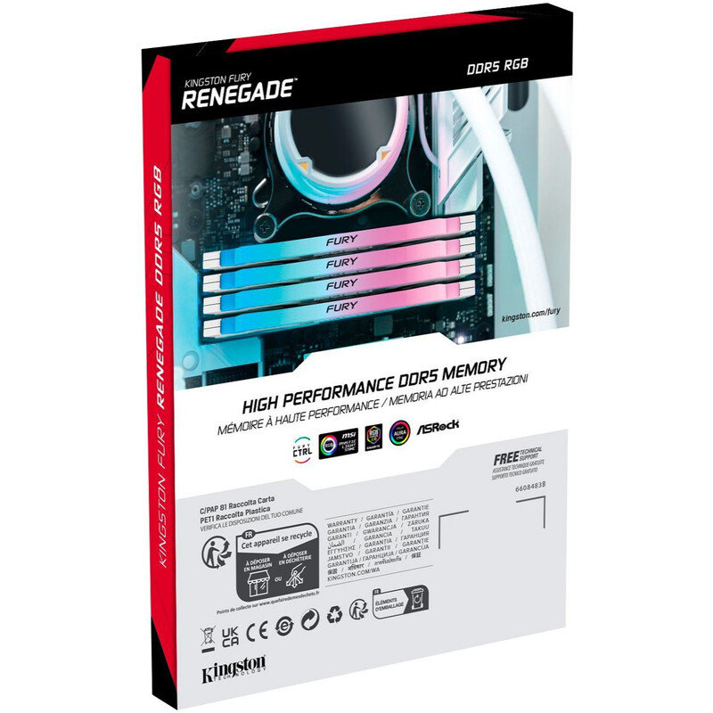 Модуль памяти DDR5 16GB/7200 Kingston Fury Renegade RGB White (KF572C38RWA-16)